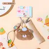 Auténtica Serie Miu Muñeco Oso Marrón Capi Lindo Llavero Muñeco de Peluche Colgante para Mochila Escolar Joyería Venta al por Mayor