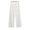 Pantalones Casuales de Pierna Ancha Rectos Color Azul Lago Dopamina para Mujer, Verano Finos de Cintura Alta Estilo Holgado Perezoso Largos hasta el Suelo