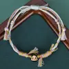 2026 Estilo Étnico Cuerda de Colores Hilo de Algodón Loto Paz y Alegría Pulsera de Cuerda Ajustable Hecha a Mano Pulsera al por Mayor