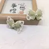 4CM Novo Tecido Bordado Pérola Laço Elástico de Cabelo Doce Versátil Par Faixa de Couro Acessórios para Meninas Laço