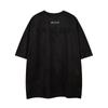 Camiseta Tendência Marca High Street Bordado Cruzado Camurça Manga Curta Masculina Verão Solta Casual Cool Par Tendência Top