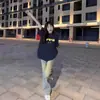 Súper Popular Cec Camiseta de Algodón Puro de Manga Corta Estilo Americano Tallas Grandes para Mujer, Top de Media Manga Trendy Estilo Ins Estilo Boyfriend, Estilo Perezoso Bf
