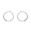 Pendientes de Aro Lisos de Doble Capa para Mujer, Estilo Europeo y Americano, Pendientes de Aro Geométricos Grandes Exagerados, Clavos para Orejas, Pines de Oreja de Plata 925