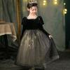 Vestido Largo de Terciopelo Nuevo 2026 Vestido de Princesa Elsa para Niñas con Falda Brillante, Forro Polar y Engrosado