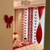 Decoración de la sala de bodas: Dormitorio de la Novia, Decoración de Cortinas para Sala de Estar, Casa Nueva del Novio, Tira Larga de Boda con Palabras Felices, Set de Boda