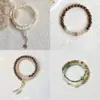 Buscando Luz Pulsera de Retazos Estilo Chino Retro Madera Texturizada Simple Moda Minimalista Joyería de Hielo Transparente con Perlas