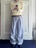 Pantalones de Pierna Ancha Plisados de Línea A con Rayas Azul Claro Estilo Americano para Hombre, Sueltos y Versátiles para Uso Casual Diario, Pantalones Cleanfit