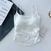 Top de Tirantes Caliente Sexy y Atractivo para Mujer con Tirantes Plisados, Copas Incorporadas, Escote Amplio y Hermoso Diseño en la Espalda