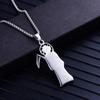 Colar de Aço Titânio Joias de Exportação Moda Europeia e Americana Cool Aço Inoxidável Caveira Morte Pingente Masculino Fabricante Atacado