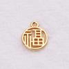 Colgante Le Cai Fu Chapado en Oro Real de 18K Tarjeta de Mano Redonda Marca Pulsera de Mano Collar Colgante diy Accesorios de Joyería Hechos a Mano