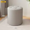 Taburete pequeño para el hogar, taburete para mesa de centro de sala, taburete redondo con cojín de cuero, asiento para niños, taburete bajo, banco moderno, taburete para cambiar zapatos en la entrada