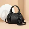 Bolso cruzado para mujer, bolso de hombro suave de cuero de gran capacidad para el día a día, bolso cruzado simple vintage plisado, bolso de mano para madres de mediana edad