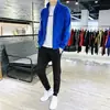 Traje Deportivo para Hombre, Ropa Deportiva Casual de Tres Rayas para Mujer, Cárdigan Sudadera con Cuello Alto de Primavera y Otoño, Conjunto de Dos Piezas de Comercio Exterior, Se Puede Estampar