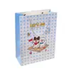 Bolsa de regalo de cachorro de dibujos animados a cuadros, bolsa de regalo de cartón blanco engrosado, bolsa de papel para empaquetar recuerdos de fiesta de cumpleaños infantil