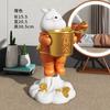Um balde de ouro Coelho Ruyi armazenamento decoração de mesa armário de TV adega porta-canetas decoração artesanato em resina