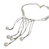 Collar de Múltiples Capas con Borla de Perlas y Diamantes Huecos Estilo Frío para Mujer, Lujo Ligero, Dulce, Gama Alta, Cadena para Clavícula Versátil