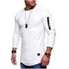 Camiseta Interior de Manga Larga de Color Puro con Cuello Redondo y Cremallera en el Brazo, Empalme, Estilo Europeo y Americano Personalizado, Camiseta de Manga Larga para Hombre, Europea y Americana, 2025