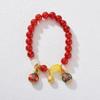 Nova pulseira chinesa natural de ágata vermelha dourada e engolidora de besta, bracelete feminino estilo retrô de ano novo, joias para presente, atacado