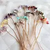 Árvore da Fortuna de Cristal Natural Fio de Cobre Trançado Artesanal Árvore de Cristal Semi-Acabada DIY Árvore da Fortuna de Cascalho de Cristal