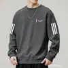 Envio RápidoMoletom Estampado com Gola Redonda Masculino, Novo Pulôver de Manga Longa Solto para Primavera/Outono, Camisa Básica Casual Fashion, Tendência