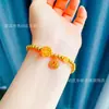 Suministro en Vivo de Pulseras de Loto de la Suerte, Nuevas Pulseras de Cuentas Estilo Chino Bañadas en Oro Marca Fortuna, Pulseras de Loto de Buena Suerte al por Mayor