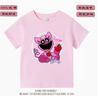Ropa de Animalito Sonriente Camiseta Infantil Verano Manga Corta Algodón Cuello Redondo Gato Dormido Ropa Infantil Tops para Niños Camiseta de Moda