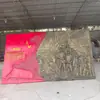 Plástico reforzado con fibra de vidrio imitación cobre relieve guerrero revolucionario cultura de campus pared figura histórica evento relieve jardín paisaje escultura