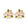 Prata Agulha Gota Óleo flor pérola brincos stud francês artístico retro brincos elegantes de alto sentido brincos fábrica atacado