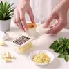 Cortador de Verduras Multifuncional 3 en 1, Rallador Doméstico de Acero Inoxidable, Rebanador de Jengibre y Ajo, Rallador con Protección para la Mano, Herramienta para Cortar Verduras