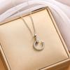 Collar de acero de titanio de lujo ligero estilo japonés y coreano para mujer, diseño de nicho, colgante que no se desvanece, nuevo 2022, cadena simple para clavícula que combina con todo