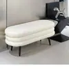 Banco Sofá de Lana de Cordero de Lujo Ligero Italiano Mesita de Noche de Dormitorio Taburete para Pies de Sala de Estar Tienda de Ropa Vestuario Taburete para Cambiar Zapatos