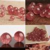 Venta al por mayor de fábrica de cuentas redondas de cristal de fresa helada, cuentas sueltas, joyería DIY con cuentas, materiales de joyería semiacabada