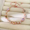 Pulsera de perlas extraíble con flor incrustada de circonita, forma ovalada, pulsera de muñeca de nicho de lujo ligero, estilo dulce exquisito, joyería personalizada