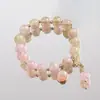 Pulsera de Cristal Glaseado Cadena de Cuentas con Grietas de Hielo Graduales Pulsera de Cuentas Pulsera Dulce Linda para Estudiantes Pulsera de Verano Versátil para Mujer