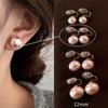 Polvo para Pan al Vapor Shijia Aretes de Perlas Blanco Leche Claro Aguja de Plata Esterlina S925 Nicho de Gama Alta Combinables Nuevos Aretes