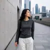 Suministro Directo desde la Fuente: Tops de Punto para Mujer Tallas Grandes de Otoño, Corte Ajustado, Suaves, Cuello Redondo, Ropa Interior, Etiqueta de Fábrica, Personalización de Pedidos Pequeños