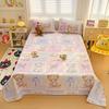 Funda de Cama Tatami de Algodón Puro de Dibujos Animados Pieza Única Nuevo 2025 Acolchada de Algodón Antideslizante Cubierta Kang Juego de Tres Piezas de Sábanas Antideslizantes para Cama
