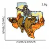 Patches bordados coloridos contrastantes em estilo western, cacto, cabeça de touro, patches de bota de cowboy, emblemas bordados, acessórios para vestuário