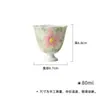 Xícara de Chá de Argila de Jade Dinastias Tang e Song Pintada à Mão Jardim de Monet com Pé Alto e Boca de Flor, Conjunto de Chá Kung Fu, Artigos para Casa Curativos, Xícara de Chá