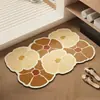 Tapete floral de terra de diatomáceas estilo vintage para uso doméstico, adequado para banheiros, absorvente, de secagem rápida e fácil de limpar, ideal para entradas