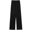 Pantalones de pierna ancha de seda helada para mujer, estilo fino de verano 2025, pantalones nuevos, pantalones rectos holgados de talla grande, pantalones casuales petite para primavera y otoño