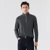 Camiseta interior básica de lana merino de color liso con media cremallera para pareja, antibacteriana 10A, cálida de manga larga, en stock