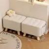 Taburete Pequeño de Tela, Taburete para Sofá de Sala de Estar, Taburete para Cambiar Zapatos en la Entrada de Casa, Taburete Pequeño para Balcón, Banco Pequeño Moderno y Sencillo