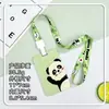 Panda Lindo Estudiante Dibujos Animados Estuche para Tarjetas Anti-pérdida Cubierta Deslizante Estampado Bolsa para Tarjeta de Autobús Tarjeta de Comida Tarjeta de Agua Tarjeta de Acceso Cubierta Protectora