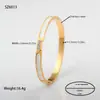 Joyería para Manos Europea y Americana Anillo Geométrico Corte de Línea Árbol de la Vida Diamante de Barro Incrustado Accesorios de Pulsera Pulsera de Acero de Titanio para Mujeres