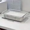 Caja de almacenamiento de archivos A4 transparente, organizador de escritorio para documentos, caja de almacenamiento de oficina de plástico tipo cajón para certificados y libretas de registro del hogar