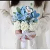 Ramo Tejido a Mano Terminado, Ramo de Novia, Rosa de Lana Casera para Boda, Flor Artificial, Flores Tejidas