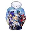 Chalecos de pareja periféricos 3D del juego de animación de Dios original transfronterizo nuevo 2021 Sudadera con capucha Genshin Impact