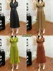 Vestido de Diseñador Premium para Mujer 2026 Estilo Nuevo Ceñidor de Cintura Adelgazante Falda Plisada Elegante Manga Corta Vestido de Longitud Media Issey Miyake
