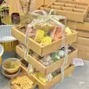 Caixa Organizadora para Panela Quente com Nove Compartimentos, Caixa para Preparo de Chá com Compartimentos, Caixa de Embalagem para Bandeja de Frutas, Caixa de Refeição com Acompanhamentos para Churrasco, Caixa para Levar